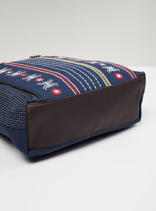 MAX Women Mirror Embellished Tote Bag