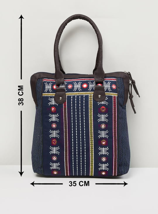 MAX Women Mirror Embellished Tote Bag