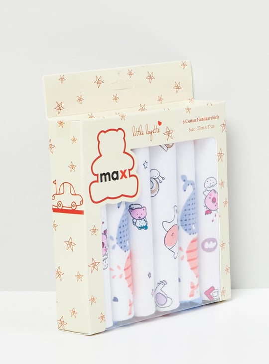 Girls Printed Handkerchief- Pack of 6 
