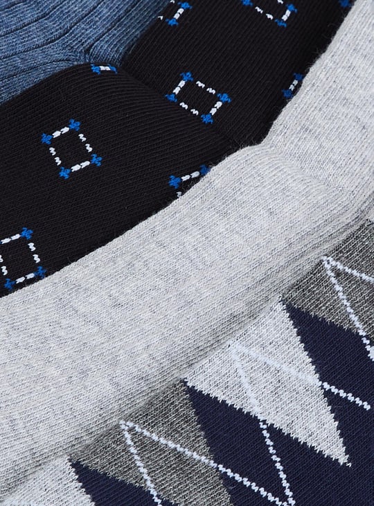 MAX Men Patterned Calf Length Socks - Pack Of 5