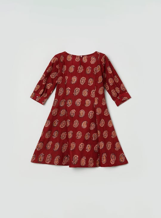 Girls Printed A-Line Kurta with Palazzo Pants