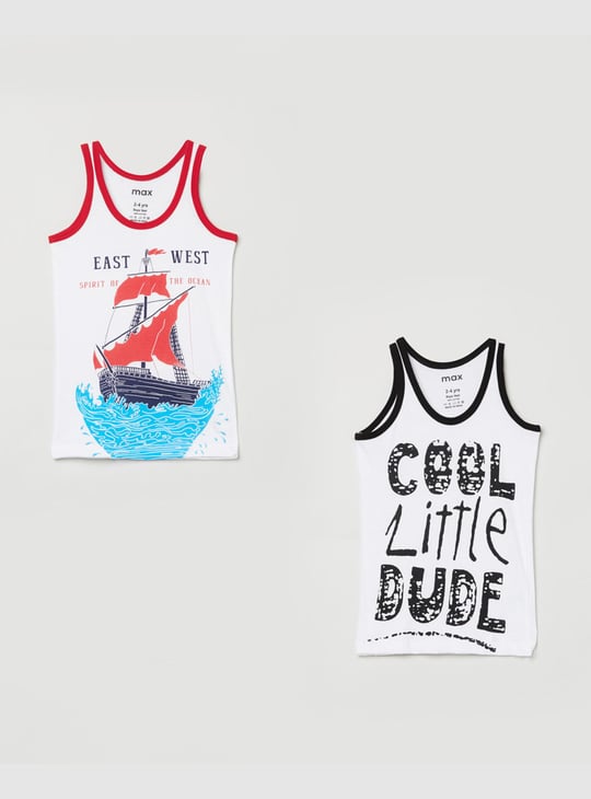 Boys Printed Vests- Pack of 2 