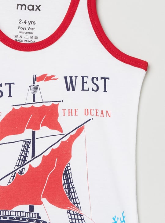 Boys Printed Vests- Pack of 2 