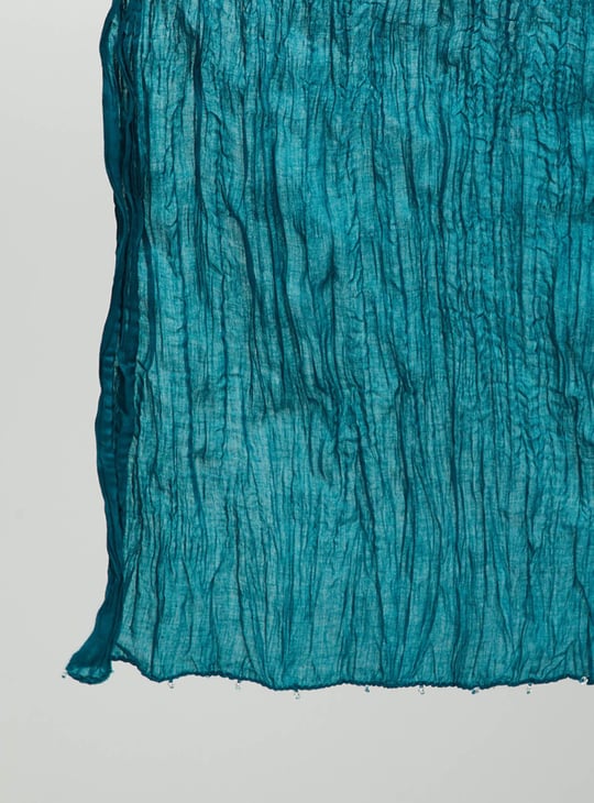 Women Scrunched Solid Dupatta 