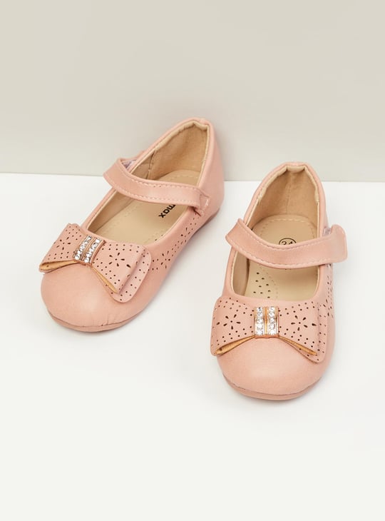 Girls Laser-Cut Bow Detail Ballerina Flats 