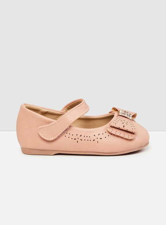Girls Laser-Cut Bow Detail Ballerina Flats 