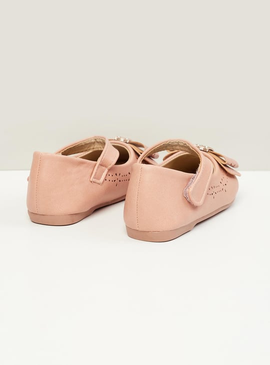 Girls Laser-Cut Bow Detail Ballerina Flats 
