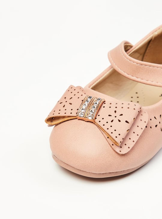 Girls Laser-Cut Bow Detail Ballerina Flats 