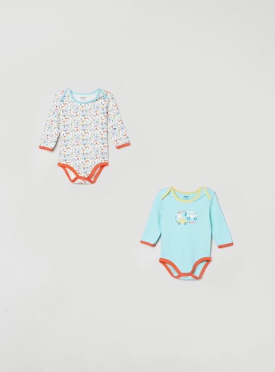 Boys Printed Bodysuit- Pack of 2