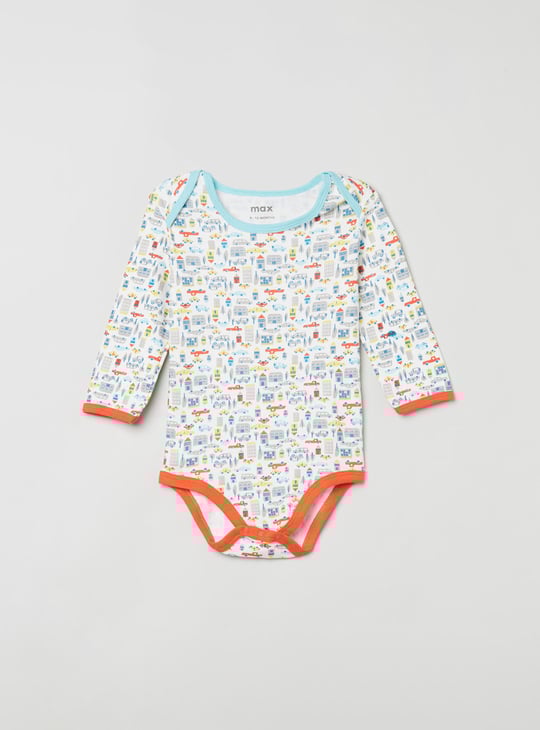 Boys Printed Bodysuit- Pack of 2