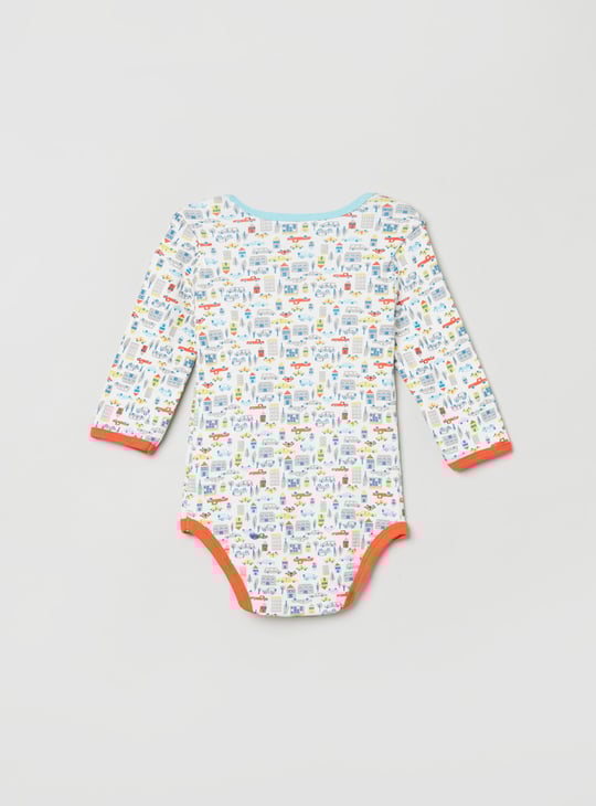 Boys Printed Bodysuit- Pack of 2