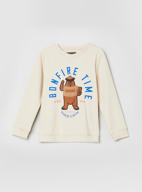 MAX Boys Printed Crew Neck Sweatshirt