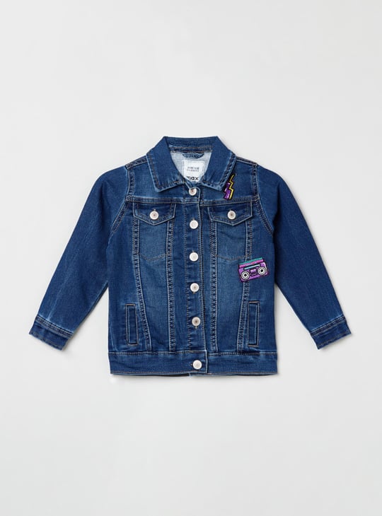 MAX Girls Stonewashed Full Sleeves Denim Jacket