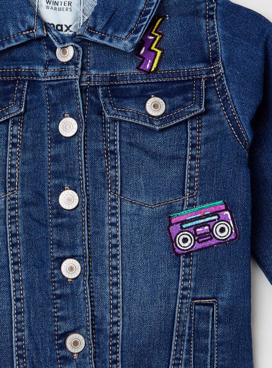 MAX Girls Stonewashed Full Sleeves Denim Jacket