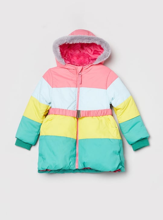Girls Colourblocked Quilted Jacket 