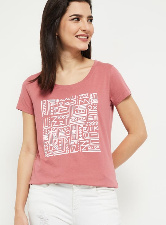 Women Printed Round Neck T-shirt - Pack of 2  