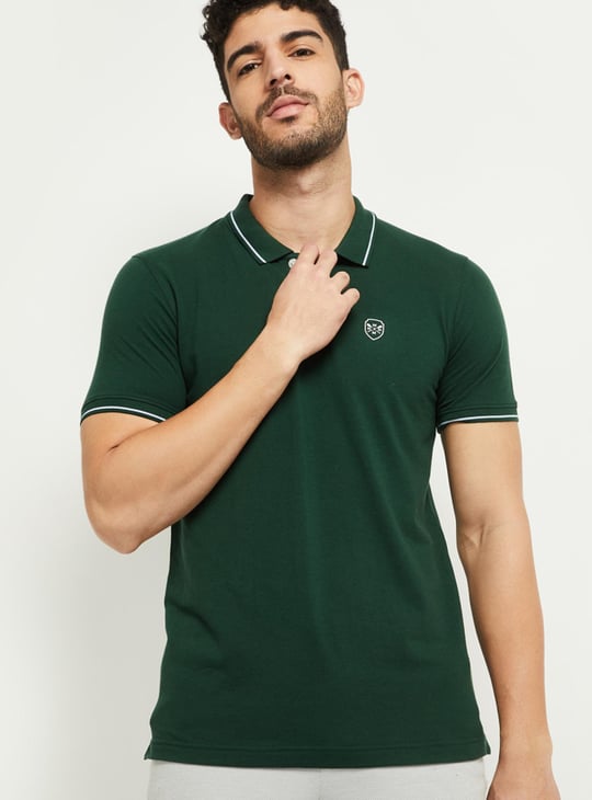 MAX Men Solid Slim Fit Polo T-shirt