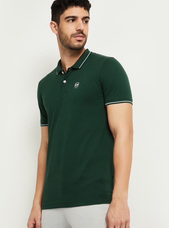 MAX Men Solid Slim Fit Polo T-shirt