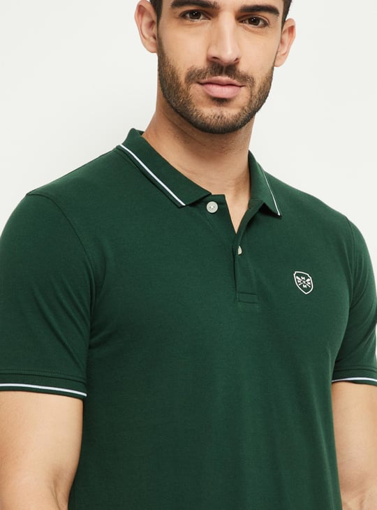 MAX Men Solid Slim Fit Polo T-shirt