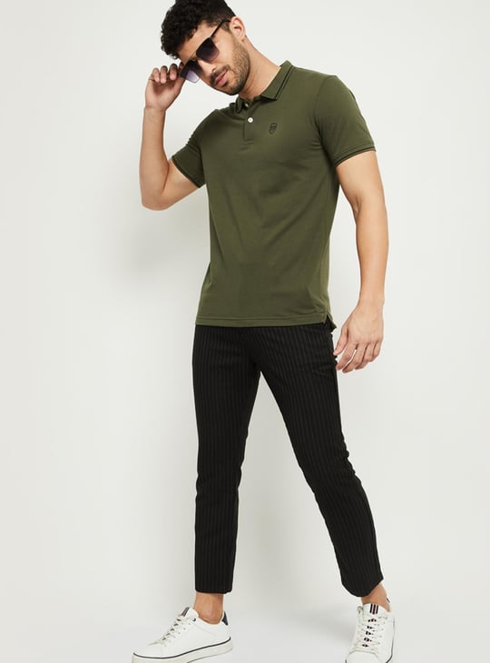 Men Solid Slim Fit Polo