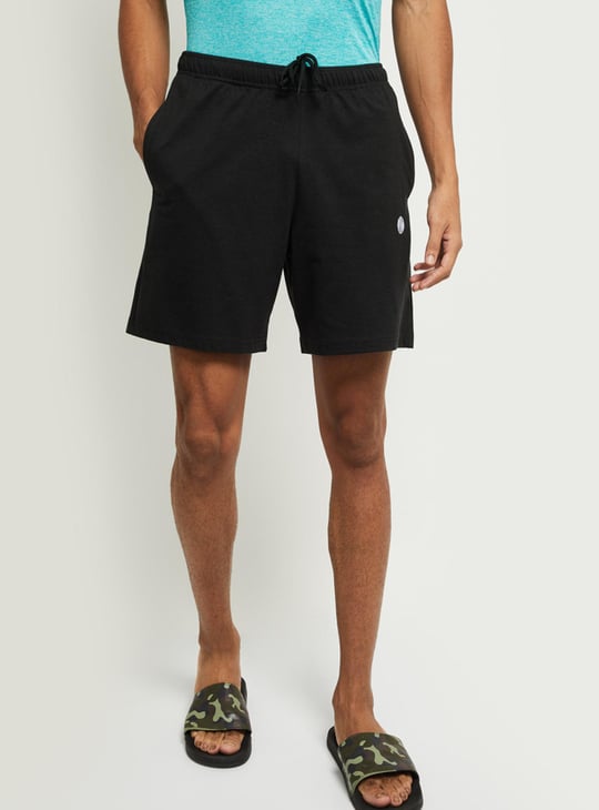Men Solid Drawstring Waist Lounge Shorts- Pack of 2