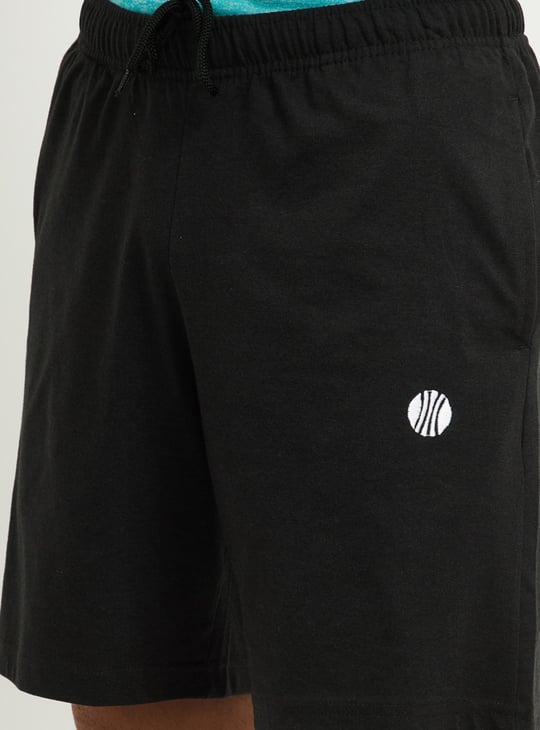 Men Solid Drawstring Waist Lounge Shorts- Pack of 2