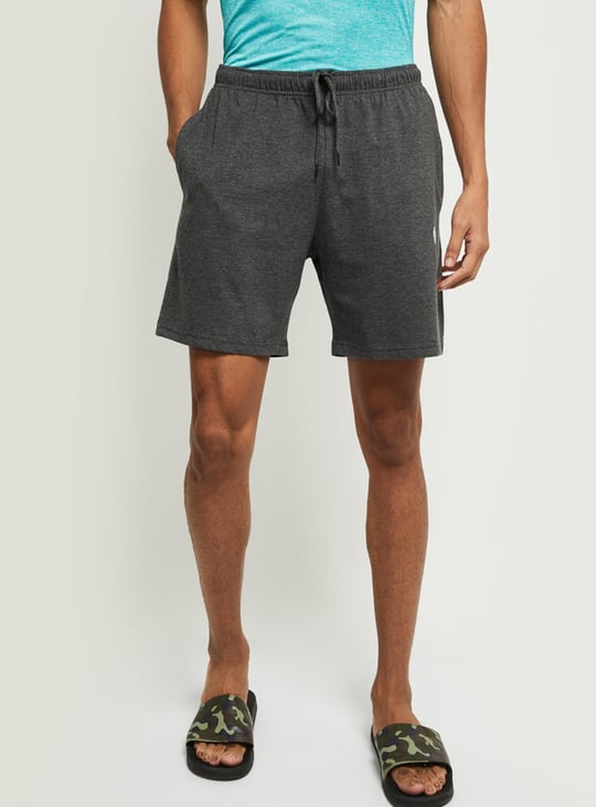 Men Solid Drawstring Waist Lounge Shorts- Pack of 2