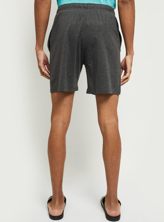 Men Solid Drawstring Waist Lounge Shorts- Pack of 2