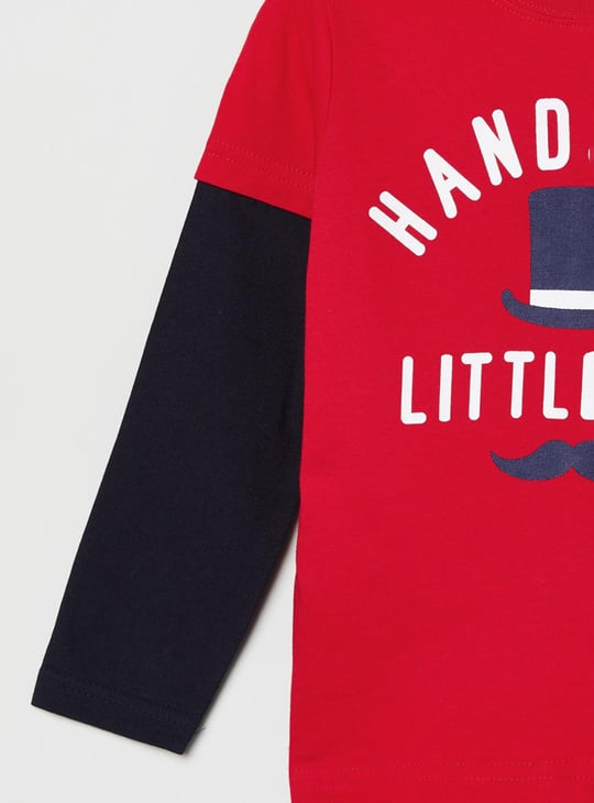 MAX Boys Printed Crew Neck Twofer T-shirt