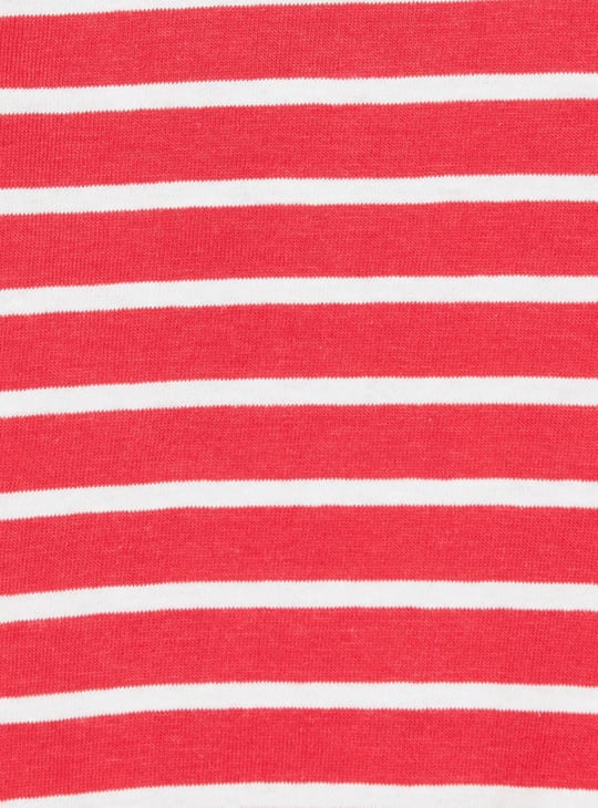 Girls Striped Round Neck T-shirt