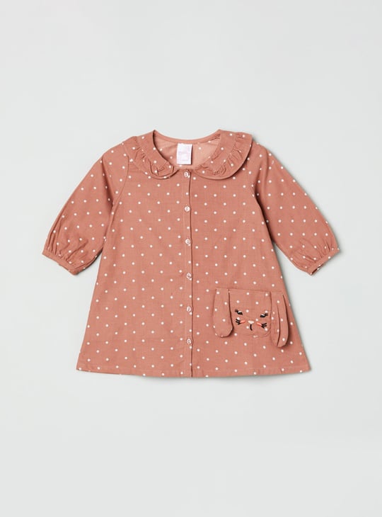 Girls Printed Peter Pan Collar Top 