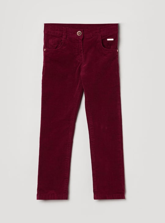 Girls Textured Corduroy Trousers 