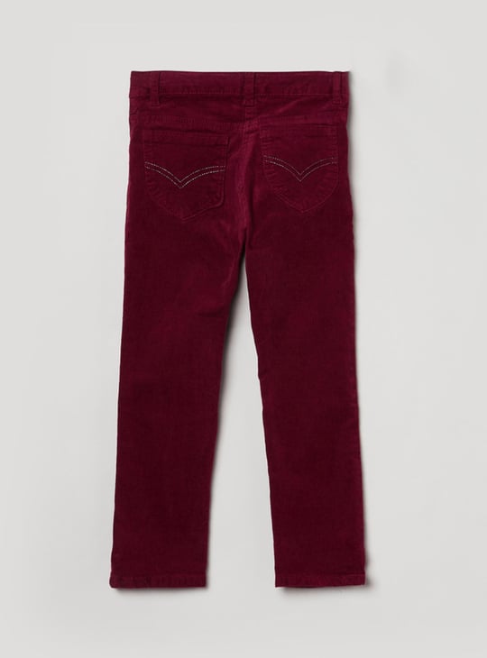 Girls Textured Corduroy Trousers 