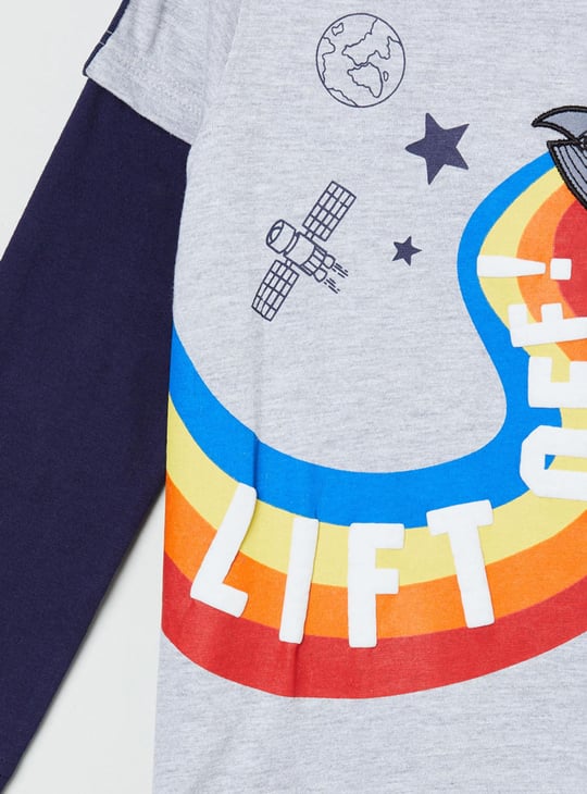 MAX Boys Printed Crew Neck Doctor Sleeves T-shirt