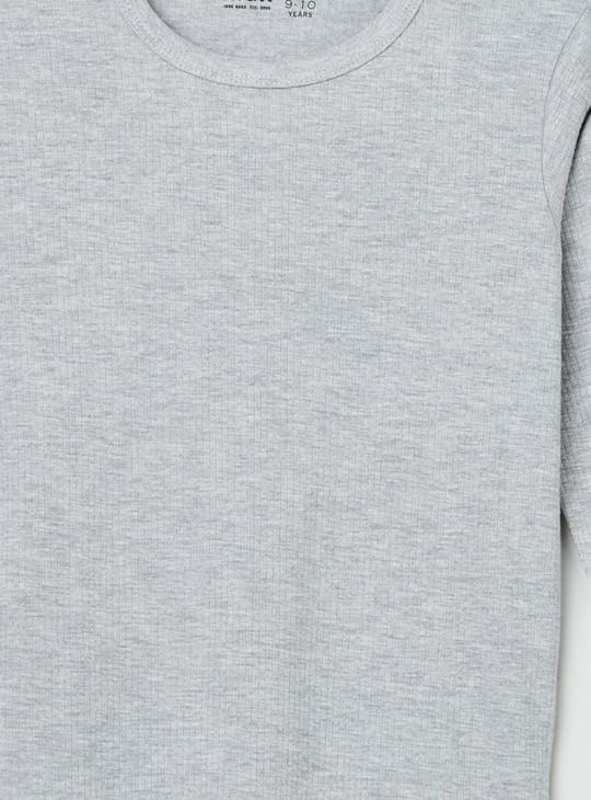 Boys Textured Full Sleeve Thermal T-shirt