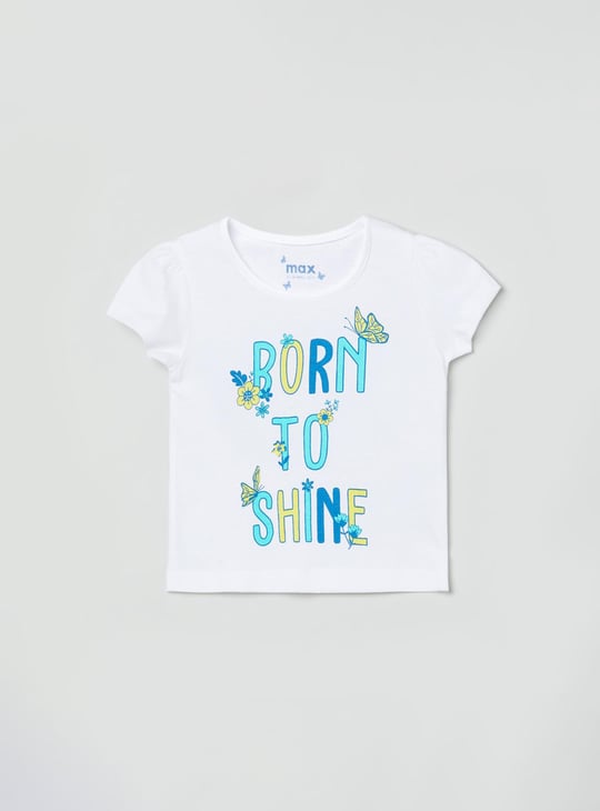 MAX Girls Printed Round Neck T-shirts Combo - Pack of 5