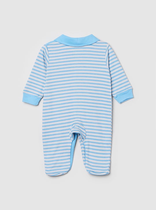 MAX Boys Striped Collared Sleepsuit