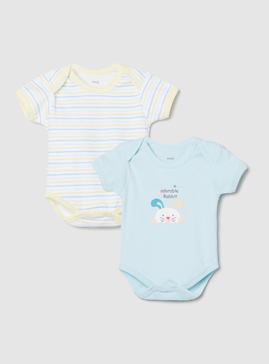 Girls Printed Anti-Bacterial Bodysuit - Pack of 2 