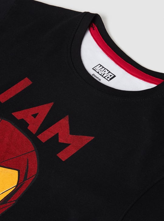 Boys Iron Man Printed Crew Neck T-shirt