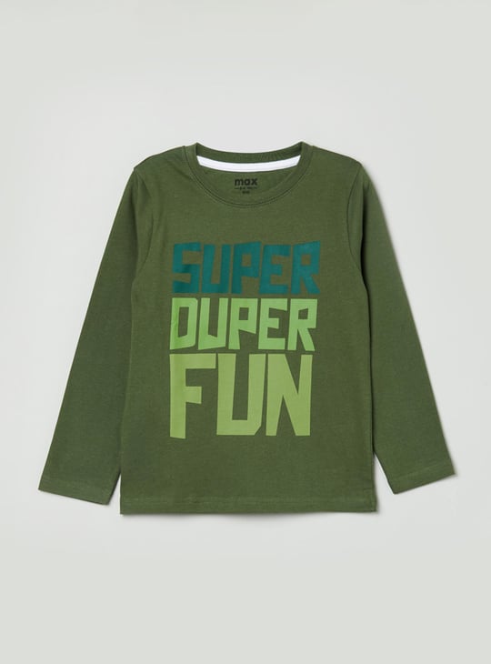 Boys Printed Long Sleeves Crew Neck Casual T-shirt 