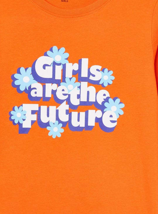 MAX Girls Printed Round Neck T-shirt