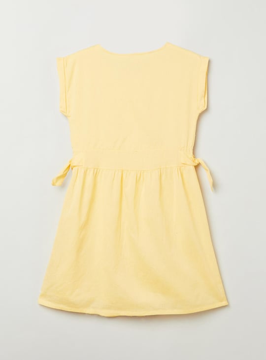 Girls Solid Woven A-Line Dress