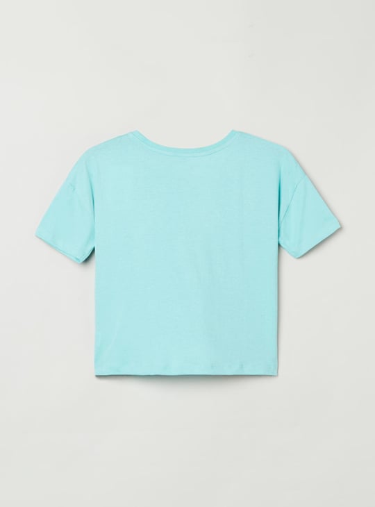 Girls Disney Printed Round Neck T-shirt 