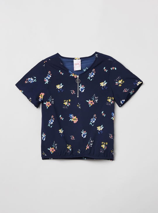 Girls Printed Blouson Top 