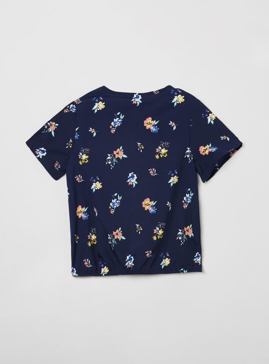 Girls Printed Blouson Top 