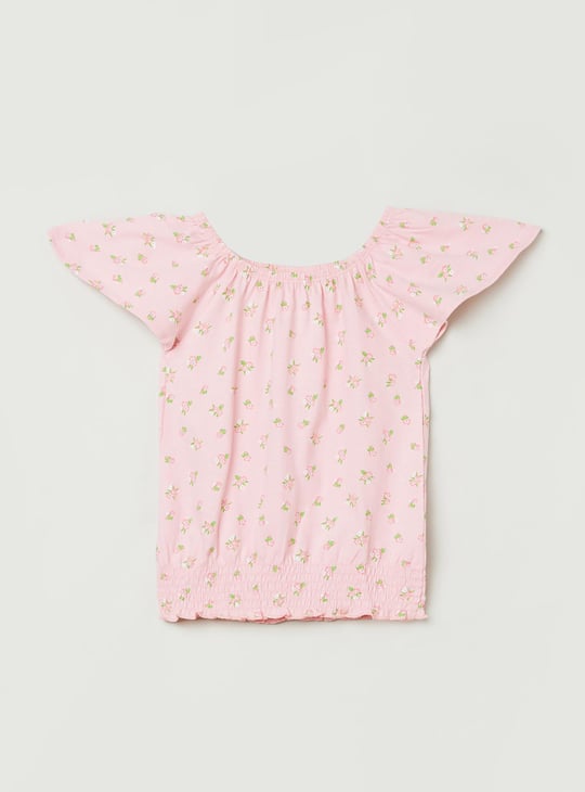 Girls Printed Round Neck Top