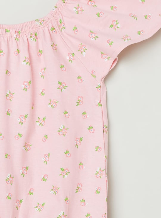 Girls Printed Round Neck Top