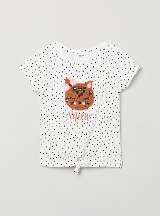 Girls Printed Round Neck T-shirt