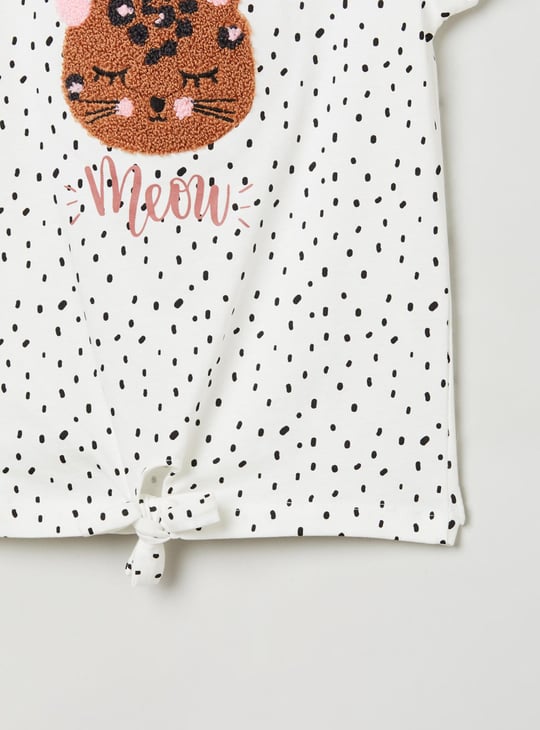 Girls Printed Round Neck T-shirt