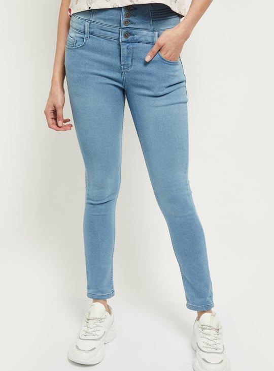 Women Stonewashed Skinny Fit Jeans